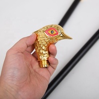 Tête d'oiseau doré oeil rouge mode bâton de marche décoratif Vampire Cospaly fête canne de marche Halloween baguette