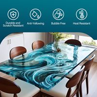 Kit de résine époxy 2 gallons, transparente comme du cristal, pour revêtement et moulage, idéale pour plateaux de table, comptoirs, tables en résine, et créations artistiques en bois et résine
