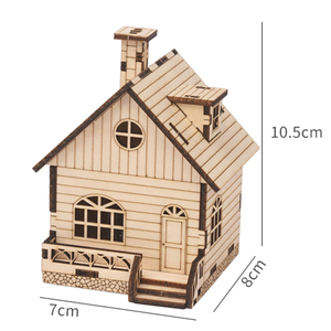 Kit de Modelo de Cabina 3D para Armar, Rompecabezas Educativo STEM, Kit de Construcción de Madera con Manivela, Caja de Música - Product Image 2