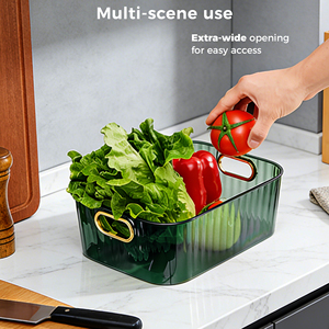 Scatola trasparente e durevole in PET impilabile per cosmetici, organizer da scrivania con design a diamante di lusso per trucco - Product Image 6