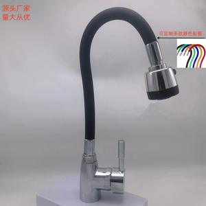 Grifo <span class=keywords><strong>de</strong></span> Cocina Moderno <span class=keywords><strong>de</strong></span> Aleación <span class=keywords><strong>de</strong></span> Zinc con una Sola Manija y un Solo Orificio, Boquilla Grande <span class=keywords><strong>de</strong></span> Cerámica para Agua Fría y Caliente, Caño Giratorio y Deformable - Product Image 3