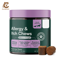 Friandises à Mâcher Tendres pour Chiens Contre les Allergies, Enrichies en Oméga 3, Colostrum, Vitamine E et Champignon Queue de Dinde - 120 Unités, Naturelles, Fournisseur d'Usine, OEM
