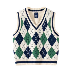 <span class=keywords><strong>Pull</strong></span> tricoté pour garçon personnalisé en usine Gilet <span class=keywords><strong>pull</strong></span> en tricot pour enfants à col en V - Product Image 1