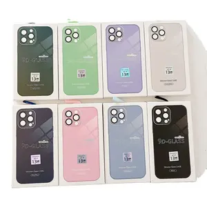 Met Logo Piano Plating Mobiele Telefoon Case Voor Iphone 14 13 12 11 Pro Max Gehard Glas Camera Lens Film Beschermer Achterkant