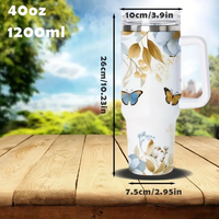 미국 창고 40 oz 스테인레스 스틸 절연 커피 여행 머그 40 oz 흰색 공백 승화 텀블러 손잡이
