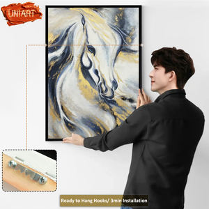 UNIART <span class=keywords><strong>cheval</strong></span> <span class=keywords><strong>blanc</strong></span> peint à la main tête <span class=keywords><strong>de</strong></span> <span class=keywords><strong>cheval</strong></span> portrait art mural <span class=keywords><strong>peinture</strong></span> à l'huile linéaire <span class=keywords><strong>cheval</strong></span> aux cheveux blancs <span class=keywords><strong>peinture</strong></span> à l'huile à la main - Product Image 4