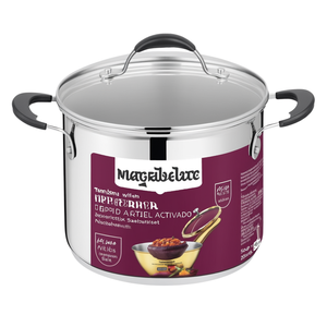 Stainless steel <b>pot</b> (20cm) with lid TEMPRA Polished chrome 012896020520 - Product Image 2