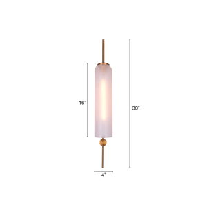 Applique murale LED moderne en métal brossé doré avec globe en verre dépoli pour salon et éclairage extérieur de maison, Lampes murales - Product Image 2
