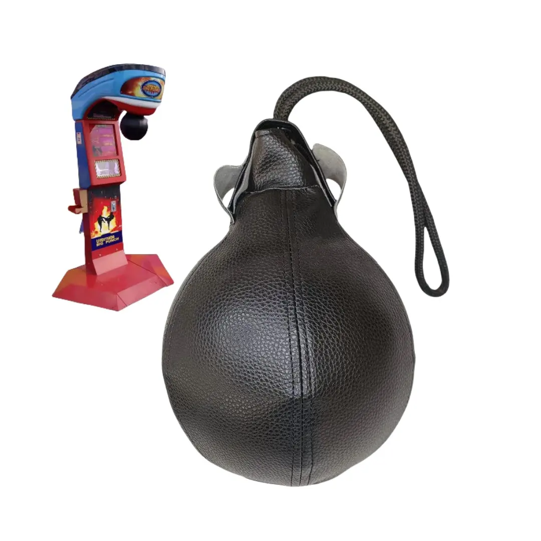 सिक्का संचालित खेल आर्केड मशीन मुक्केबाजी आर्केड मशीन स्पेयर पार्ट्स उच्च गुणवत्ता वाले काले चमड़े के पंचिंग बॉल