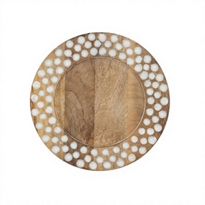 Fournisseur en gros de plaques de présentation rondes de qualité supérieure en bois pour l'utilisation dans les cuisines d'hôtel - Product Image 1