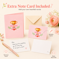 Carte de vœux 3D pop-up pour la fête des mères, faite à la main, découpée au laser, avec fleurs, cadeau pour maman