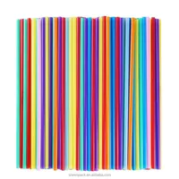 Pailles en plastique jetables sans BPA, pailles jumbo imprimées, pailles longues, personnalisables en couleur/taille/emballage