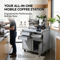 Chariot de service mobile en acier inoxydable avec tiroirs de rangement pour café et boulangerie