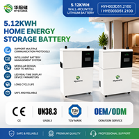 Batterie solaire au lithium LiFePO4 51,2 V 100 Ah à montage mural vertical avec BMS UN38.3 pour stockage d'énergie résidentiel