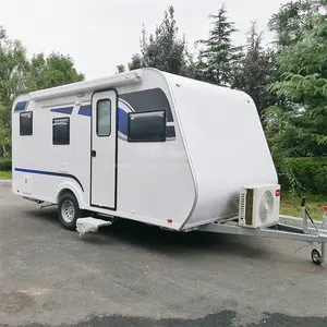 Yeni tasarım büyük pencere çift kişilik yatak abd standart Camper karavan kamp Retro seyahat römorkları