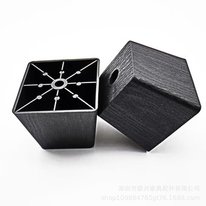 Pieds de canapé carrés en plastique Lianxing 75x57x65mm noirs – Vente directe usine - Product Image 3