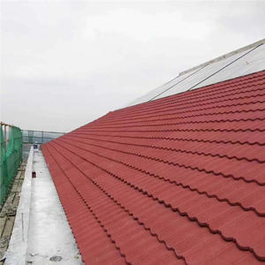 Plaques en acier aluminium-<span class=keywords><strong>zinc</strong></span> à pierres colorées, en forme d'arc, insonorisées, isolantes thermiquement, pour toitures à tuiles plates ou inclinées en écailles de poisson - Product Image 4