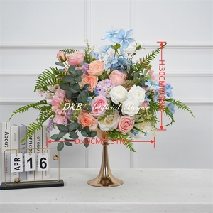 DKB Wholesale Large Silk Roses Artificial Peony Hydrangea White <b>Flower</b> Balls for Wedding Home Table Centerpieces Decor - Product Image 2