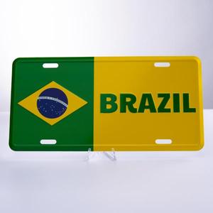 Placa <span class=keywords><strong>de</strong></span> Matrícula Personalizada con la Bandera <span class=keywords><strong>de</strong></span> <span class=keywords><strong>Brasil</strong></span> 2026 para el Día del Partido <span class=keywords><strong>de</strong></span> Fútbol, Patriótica, 6x12 Pulgadas, para la Parte Delantera del Coche, Decoración para Vehículo - Product Image 2