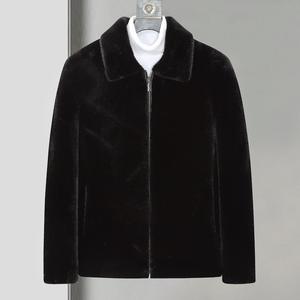Manteau <span class=keywords><strong>court</strong></span> en fausse fourrure pour <span class=keywords><strong>homme</strong></span> avec col et fermeture éclair, conçu pour les garde-robes d'hiver modernes - Product Image 5