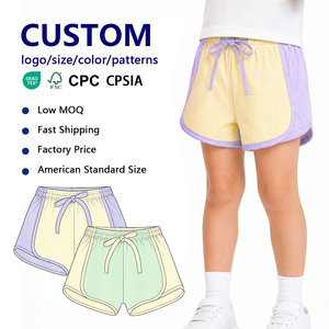 Activewear Girls Dolphin <b>Shorts</b> Striped Pattern <b>Stretchy</b> Sporty Pants Daily Outdoor Wear for School Sports and Daily Wear - Product Image 1