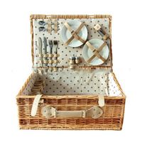 Meilleur Sac à Dos Pique-Nique Grand Panier Isole en Osier Blanc de Rangement avec Tapis Léger pour Petits Objets