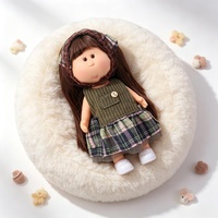 Ensemble de vêtements personnalisés pour poupée de 14 cm Little Potato, mini salopette, chapeau à carreaux, accessoires, vente en gros