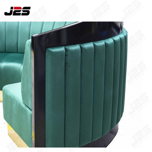 Asientos de Restaurante Curvos de Respaldo Alto de Lujo Moderno J2S, Sofá Tapizado de Terciopelo con Marco de Madera para Muebles de Restaurante - Product Image 3