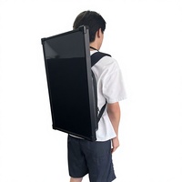 Afficheur LED portable de 27 pouces, sac à dos, Bluetooth/Wi-Fi, contrôle par application, alimenté par batterie, étanche IP65, pour la publicité, les bureaux, les magasins