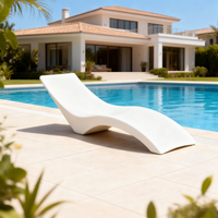 Chaise de piscine en fibre de verre en forme de S, design ergonomique, techniques de pliage/découpe - Salon de jardin de luxe pour piscine et plage (UV