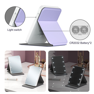 Chất Lượng Cao Gấp Màu Hồng PU Da Túi Gương Biểu Tượng Tùy Chỉnh Di Động Đứng Du Lịch PU Nhỏ Gọn Gương Cho <span class=keywords><strong>Make</strong></span> <span class=keywords><strong>up</strong></span> - Product Image 2