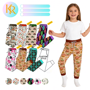 KERUI OEM tela de bambú niño niña Joggers estampado personalizado suave transpirable cintura alta niños <span class=keywords><strong>pantalones</strong></span> de chándal pijamas <span class=keywords><strong>pantalones</strong></span> largos - Product Image 1