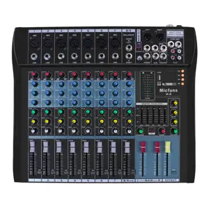 M8 mixer stereo 8 kanal Bluetooth USB, Mixer Audio digital USB daya Phantom pemutaran komputer profesional