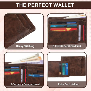 Cartera de Cuero Genuino para Hombre, Estilo Casual, con Forro de Lona, Personalizable - Product Image 3