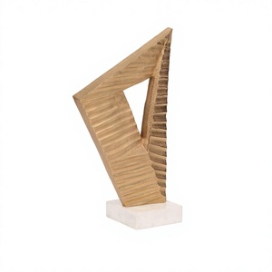 Escultura de Metal con acento decorativo elegante para hoteles, restaurantes, Base de mármol blanco, modelo de naturaleza muerta, hecho de aluminio - Product Image 1