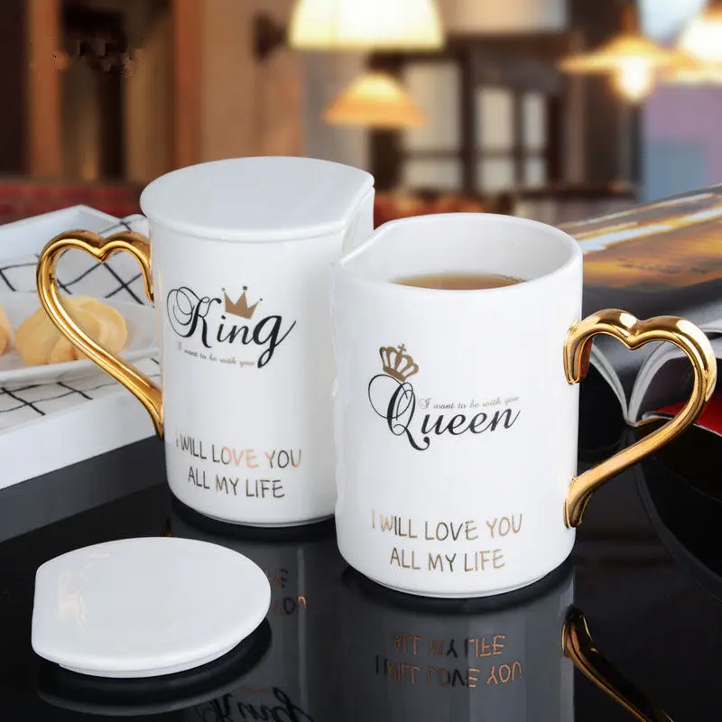 2 teile/satz kreative Paar Tasse Keramik Licht Kuss Hochzeit Geburtstags feier Geschenk Tasse Set Liebhaber Valentine Geschenk Kaffee Milch Wasser Becher