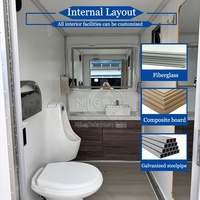 Offre Spéciale : Remorque Sanitaire Portable de Luxe à 2 Cabines, Mono-essieu, avec Urinoir et Lavabo, pour Événements Extérieurs et Chantiers