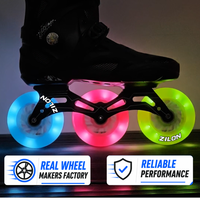 Roues de patins à roulettes lumineuses LED transparentes en PU 80/110 mm 85A, haute résilience, vente en gros