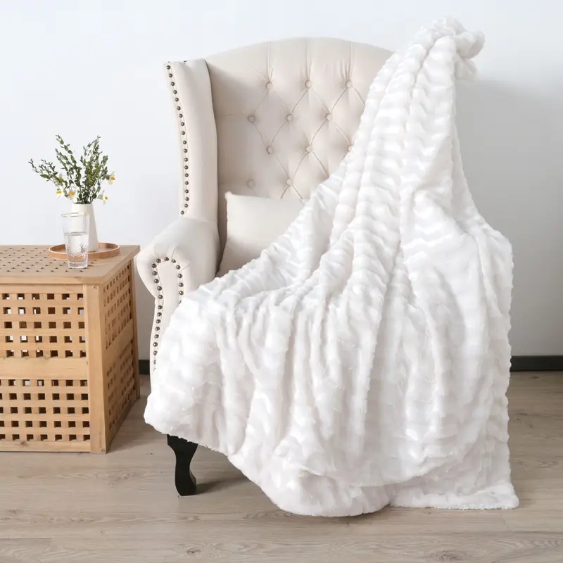 Nieuwe Product Winter Luxe Wit En Luipaard Print Ontwerp Faux Fur Deken Voor Winter Gooi Soft Comfort Deken Voor Bed sofa