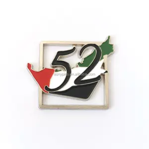 Spilla da bavero per cancello degli emirati arabi uniti a buon mercato in fabbrica, distintivo magnetico per souvenir della festa nazionale 52 all'ingrosso