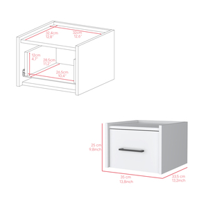 <b>Floating</b> Nightstand Calion White Bedroom Storage Cabinet Wall Mount <b>Shelf</b> - Product Image 2