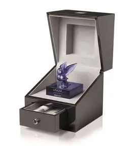 可重复使用的豪华定制化妆品香水包装礼品盒，带抽屉翻盖黑色高光泽彩绘首饰盒