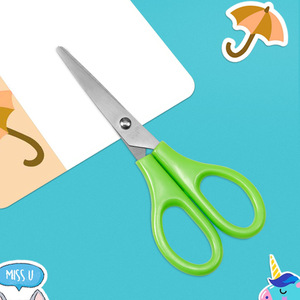 Student Scissors Stainless Steel Green Red Straight Head Portable For Home DIY Craft Use - Product Image 4