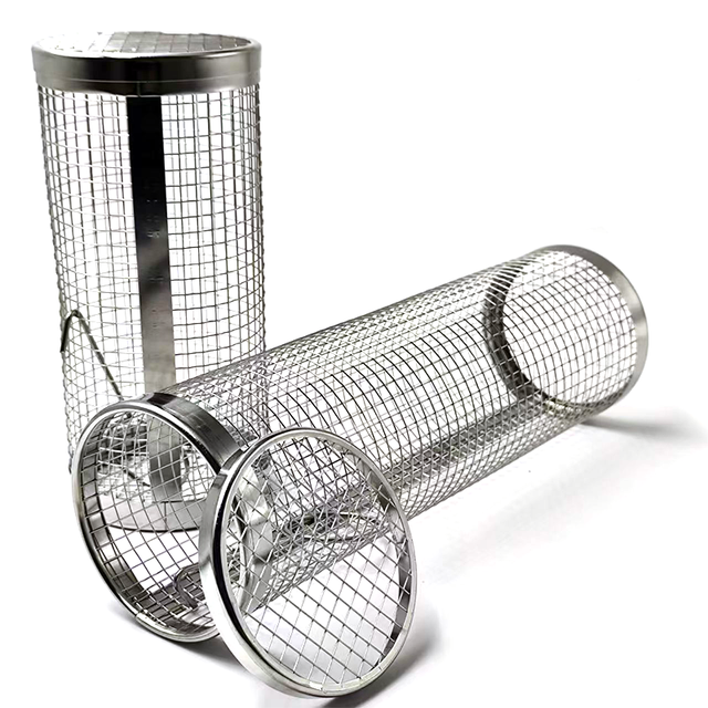 Barbecue Grill Cage Heavy Duty Precision Woven Even Heating with Hook & Fork for Commercial Restaurant BBQ Shop Kitchen Use
