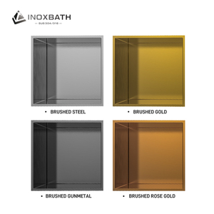 <span class=keywords><strong>Niche</strong></span> de douche en acier inoxydable 30x30x12cm, pas de <span class=keywords><strong>carrelage</strong></span> requis, rangement encastré pour salle de bain avec finition or rose pour appartements - Product Image 1