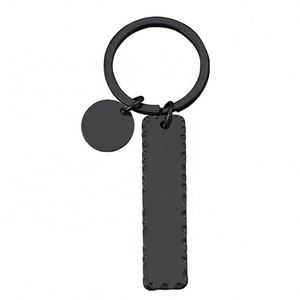 Porte-clés en métal concave en acier inoxydable, en stock, vierge, gravé au laser, imprimé UV, en forme de longue bande, cadeau de vacances - Product Image 5