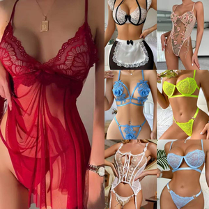 Venta al por mayor: Nuevo conjunto <span class=keywords><strong>de</strong></span> <span class=keywords><strong>lencería</strong></span> <span class=keywords><strong>de</strong></span> lujo <span class=keywords><strong>de</strong></span> malla con tirantes para mujer, tallas grandes, ropa íntima <span class=keywords><strong>Shein</strong></span> al por mayor - Product Image 3