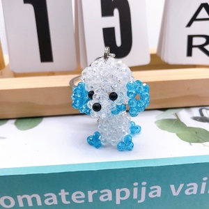 Accesorios colgantes para bolsos de mujer, llavero de coche hecho a mano para niñas, decoración para mochilas escolares, regalo de cumpleaños, lindo llavero pequeño de caniche - Product Image 4