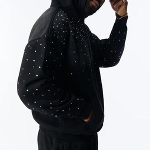 Proveedor de Ropa OEM, Chándal Personalizado para Hombre, con Capucha, Estilo Urbano, 100% Algodón, Peso Medio, Ecológico, con Pedrería - Product Image 4