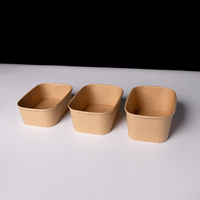 Boîte alimentaire jetable en papier kraft rectangulaire avec couvercle transparent, personnalisable avec logo OEM, vente en gros, écologique – Offre Spéciale